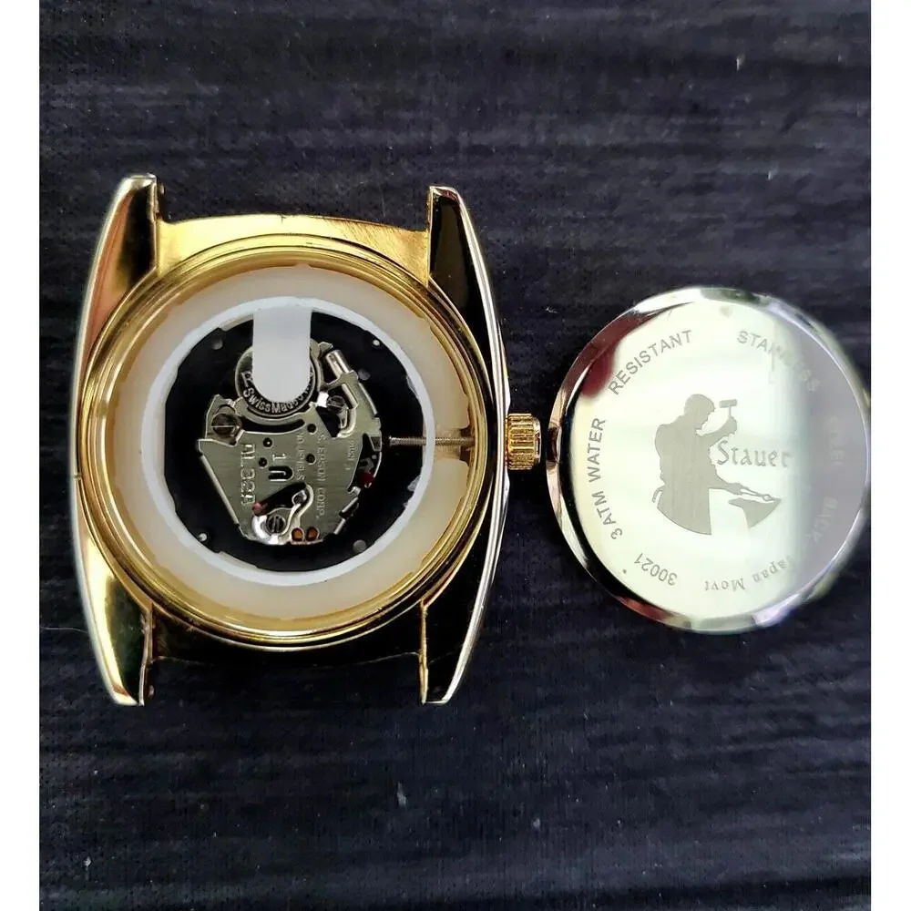 Rare Stauer Time Master Piezo Mens Watch Brown Leather Strap‎